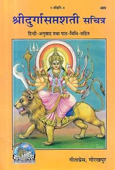 A book cover with a painting of a goddess on a lion

Description automatically generated